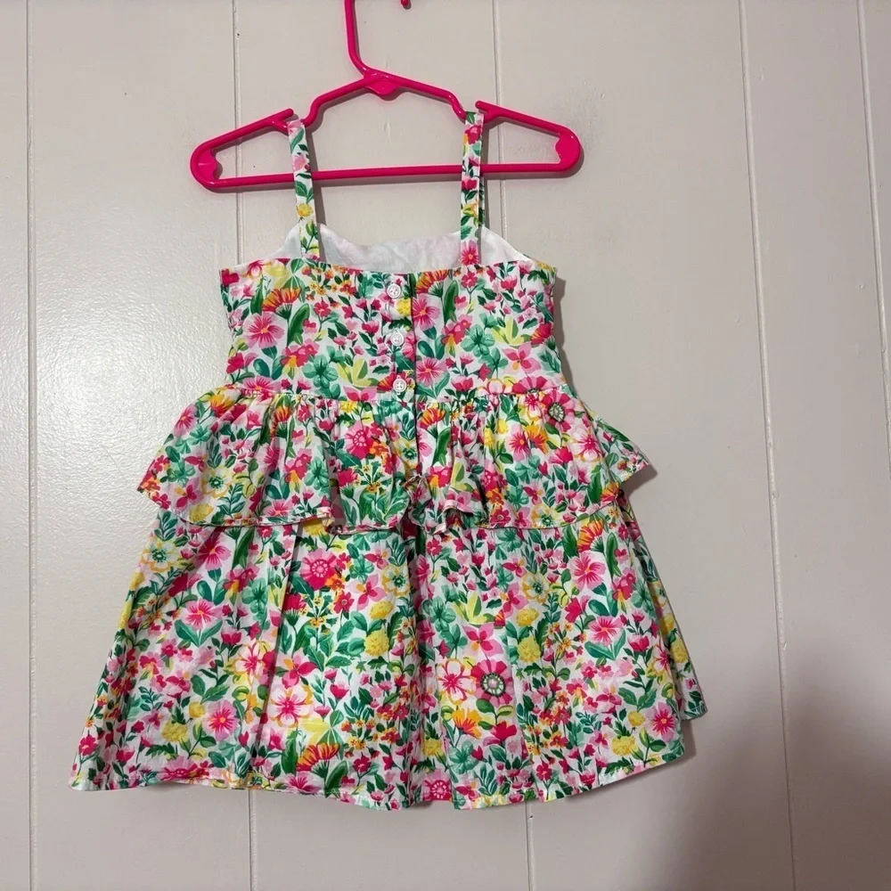 Janie and Jack Smocked Tiered Floral Girls Dress Size 2T